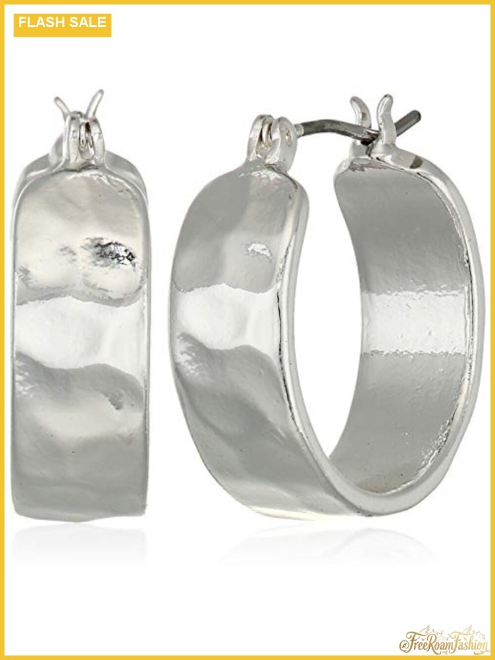 Small Silver Tone Hoop Earrings for Women Hypoallergenic Click-Top